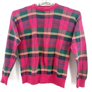 J.oS.A. Bank Sweater Mens Medium Scotch Tartan Plaid Knit Made Italy